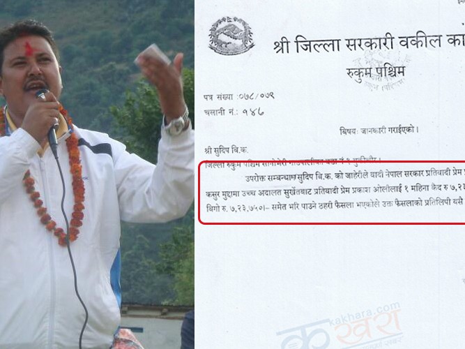 कांग्रेस जिल्ला सभापतिलाई चेक अनादर मुद्दामा कैद सजाय फैसला